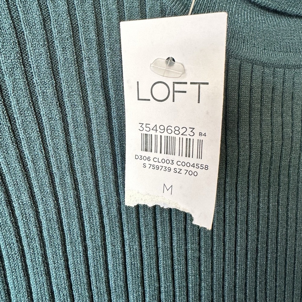 NEW Loft Women Green Long Sleeve Turtle Neck Shirt Medium - Picture 2 of 7
